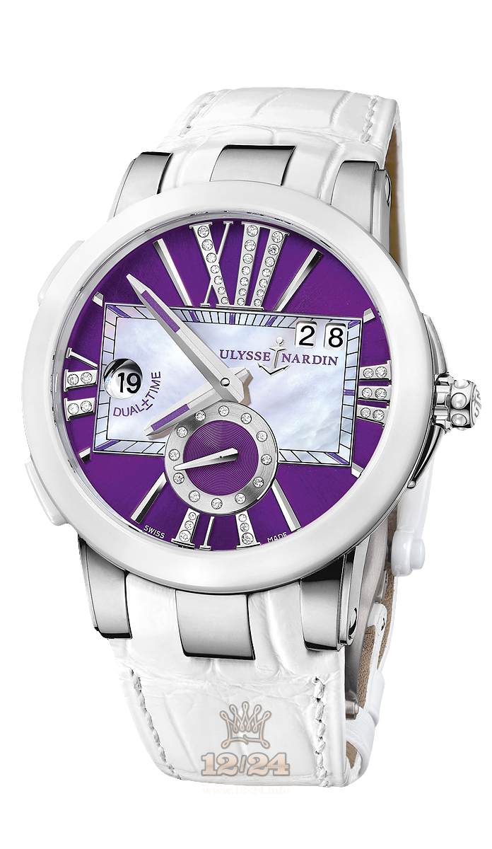 Ulysse Nardin Executive Watch 243-10/30-07 40 mm Stainless steel Case White Purple Dial