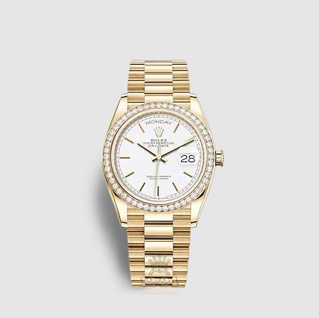 Rolex Day-Date Watch 128348rbr-0047 36 mm Yellow gold Case White Dial