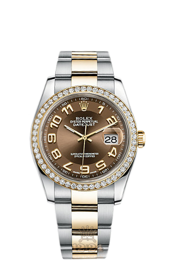 Rolex Datejust Watch 116243-0076 36 mm Steel / Yellow gold Case Brown (chocolate) Dial