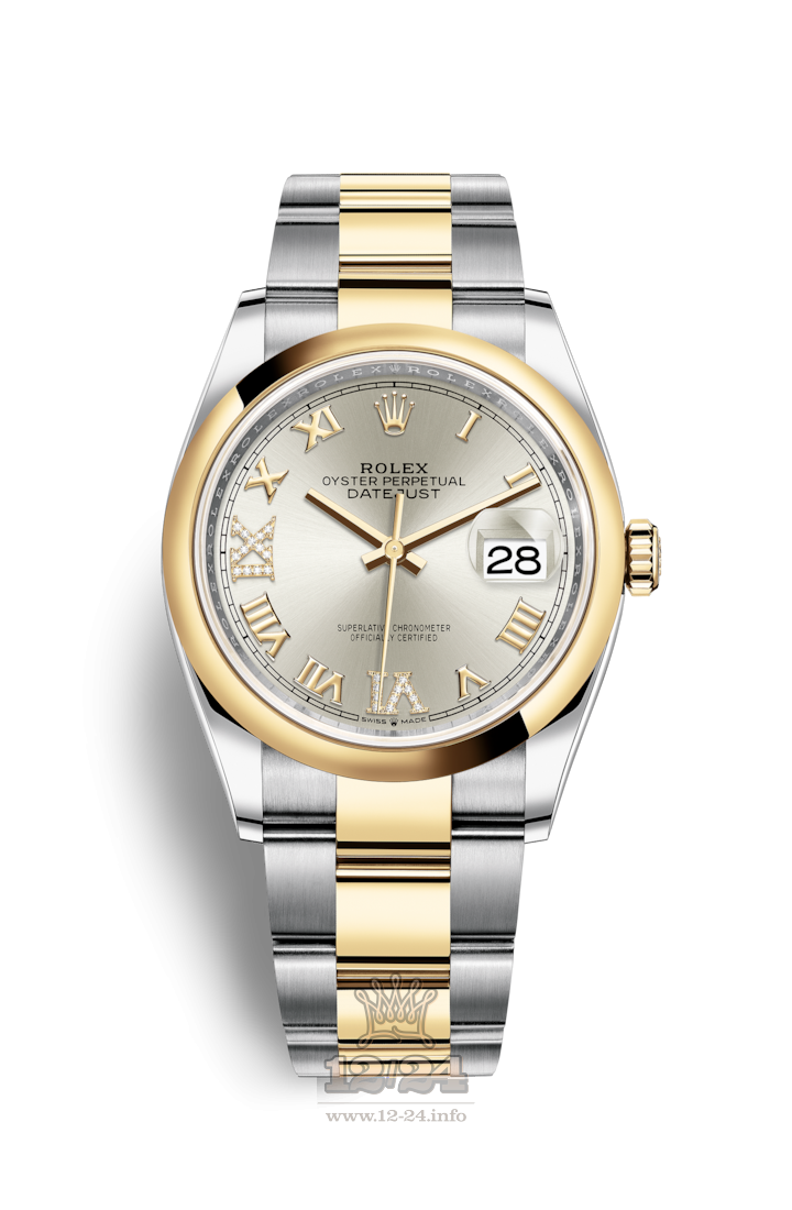 Rolex Datejust Watch 126203-0032 36 mm Steel / Yellow gold Case Silver Dial