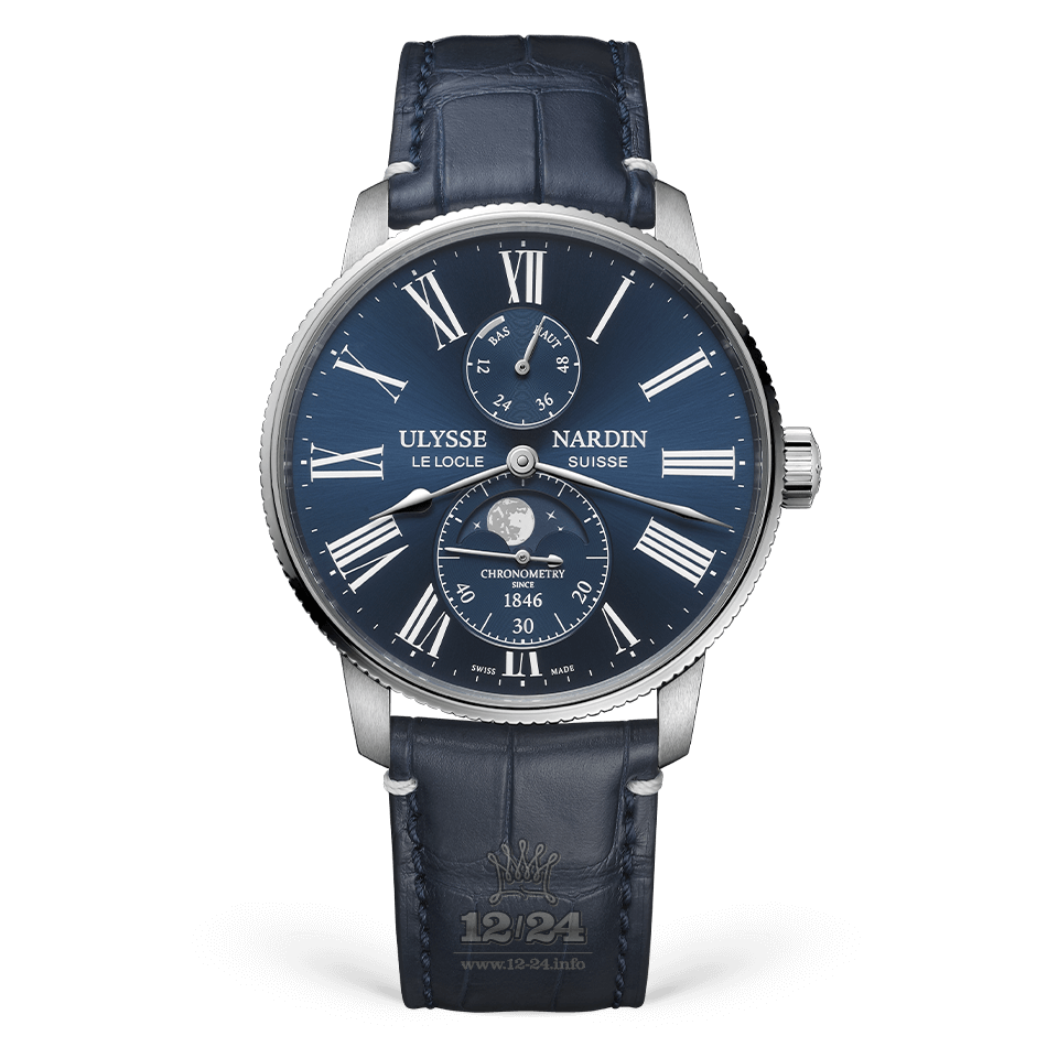 Ulysse Nardin Marine Watch 1193-310LE-3A-175/1A 42 mm Stainless steel Case Dark blue Dial