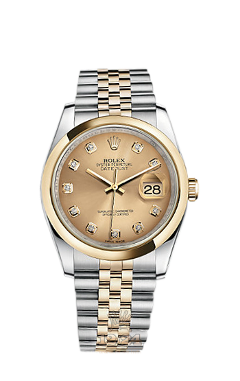 Rolex Datejust Watch 116203-0140 36 mm Steel / Yellow gold Case Golden Dial