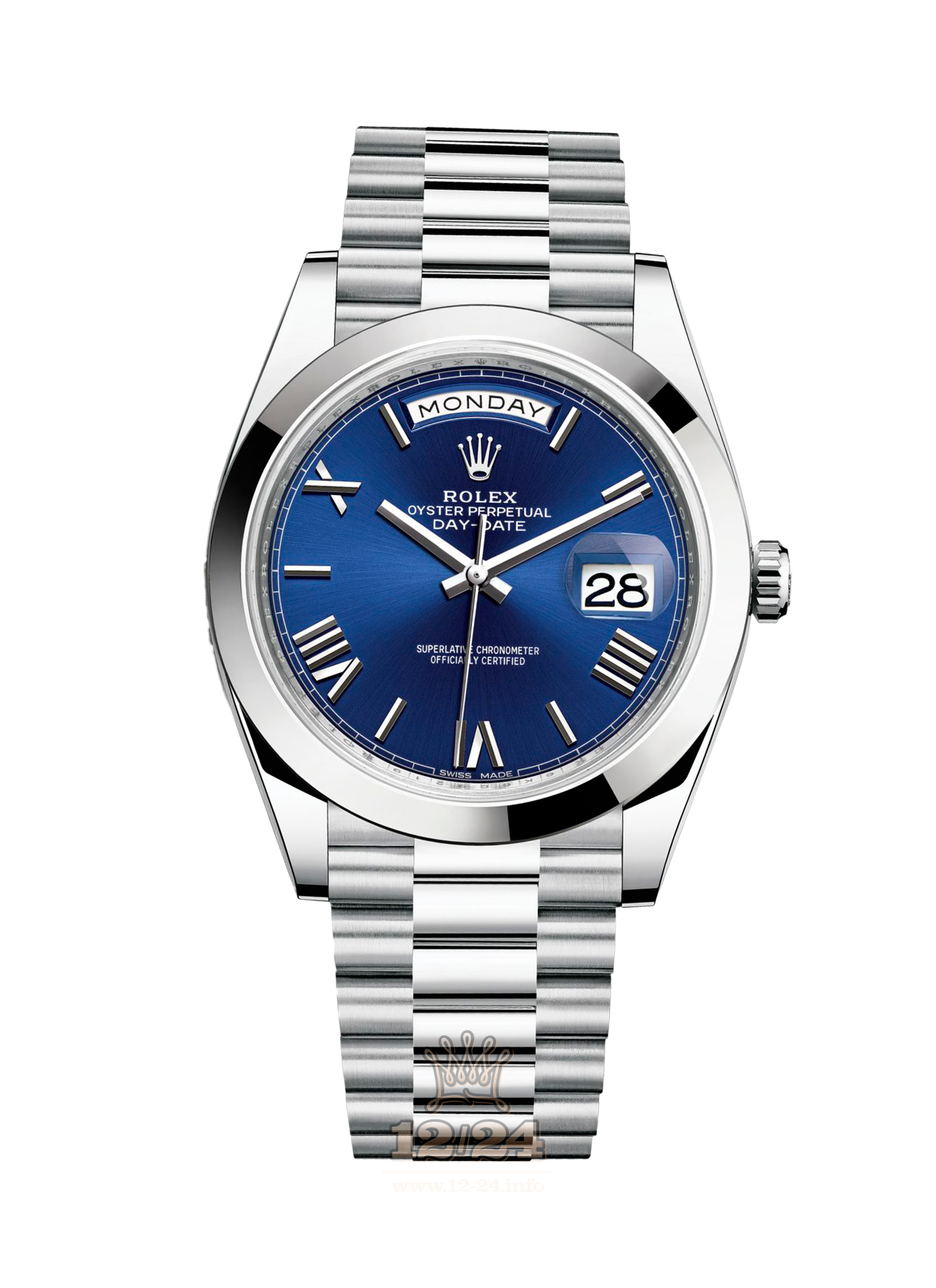 Rolex Day-Date Watch 228206-0015 40 mm Platinum Case Dark blue Dial
