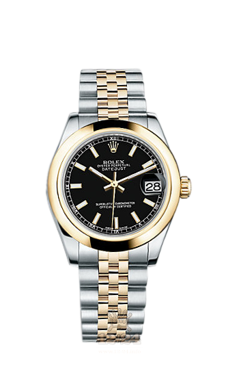 Rolex Lady-Datejust Watch 178243-0050 31 mm Steel / Yellow gold Case Black Dial