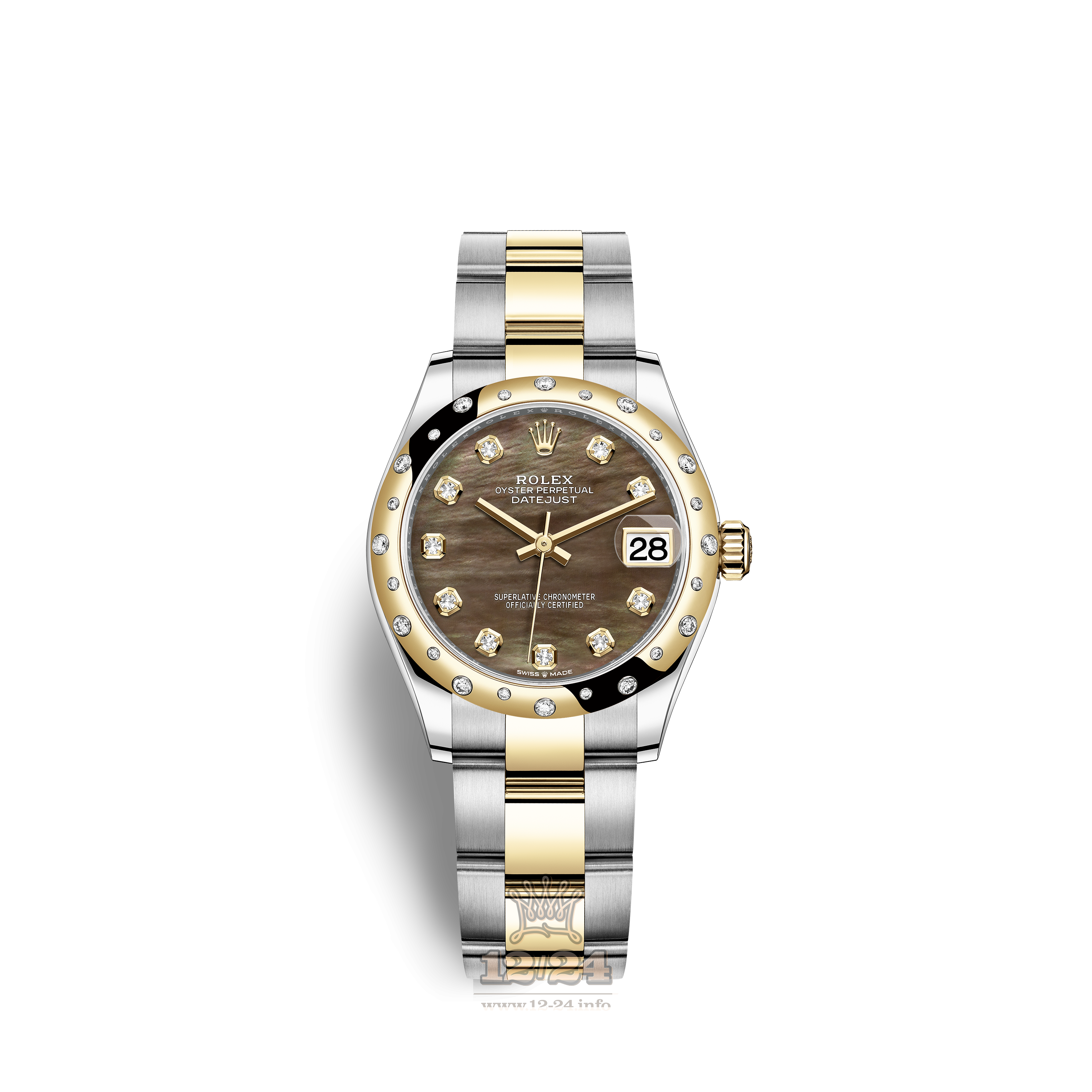 Rolex Datejust Watch 278343rbr-0023 31 mm Stainless steel Yellow gold Case Black Dial