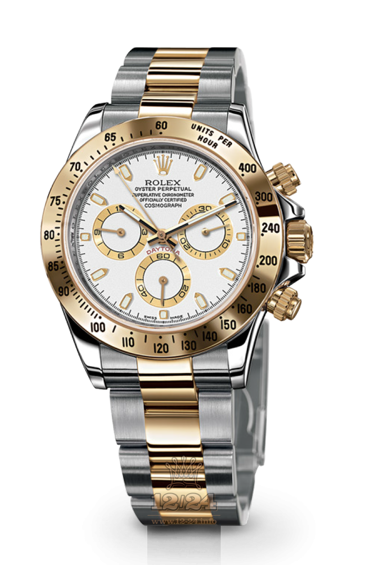 Rolex Cosmograph Daytona Watch 116523-0040 40 mm Steel / Yellow gold Case White Dial