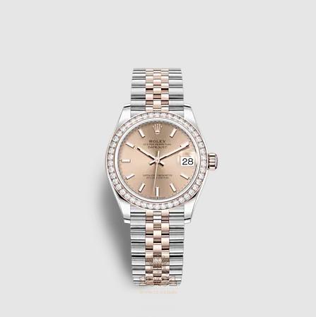 Rolex Datejust Watch 278381rbr-0010 31 mm Stainless steel Pink gold Case Pink Dial
