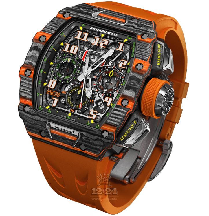 Richard Mille Men's Collection Watch RM 11-03 McLaren 50 mm Titanium Carbon Case