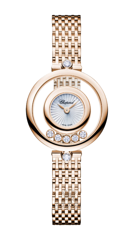 Chopard Happy Diamonds Watch 209416-5001 26 mm Pink gold Case White Silver Dial