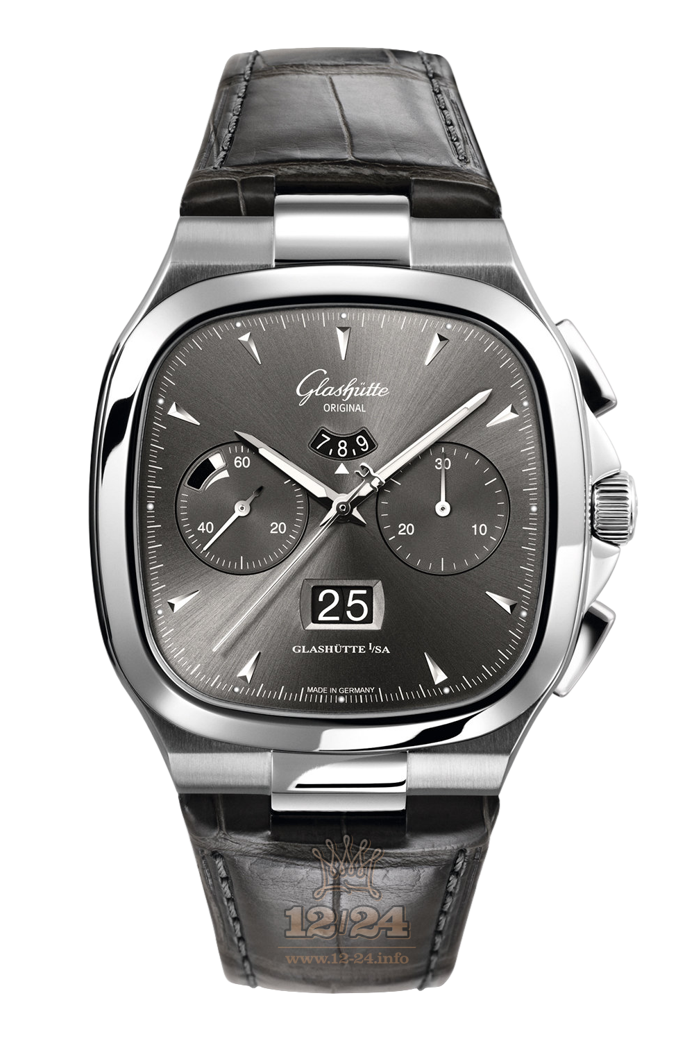 Glashutte Vintage Watch 1-37-02-01-02-30 40 mm Stainless steel Case Gray Dial