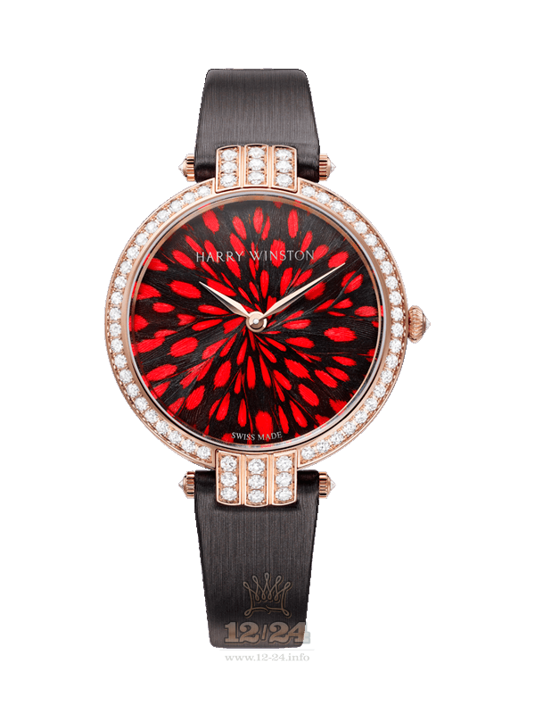 Harry Winston The Premier Collection Watch PRNQHM36RR006 36 mm Pink gold Case Black Red Dial