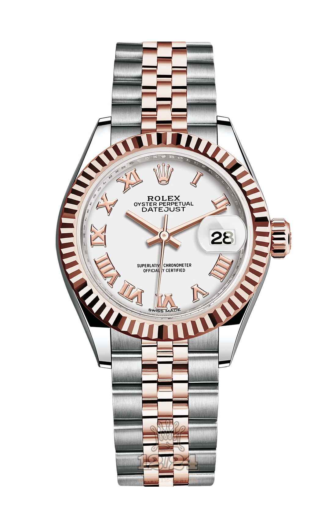 Rolex Datejust Watch 279171-0021 28 mm Steel / Pink gold Case White Dial
