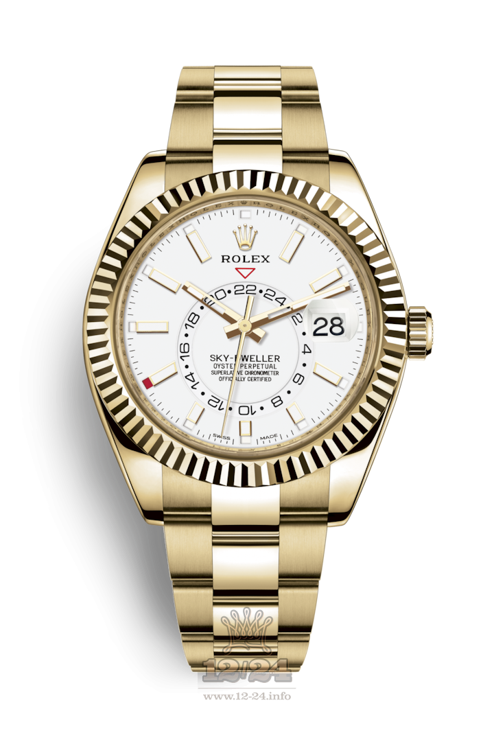 Rolex Sky-Dweller Watch 326938-0005 42 mm Yellow gold Case White Dial