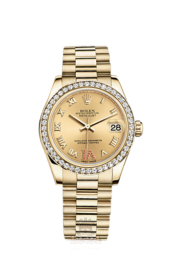 Rolex Datejust Watch 178288-0064 31 mm Yellow gold Case Golden Dial