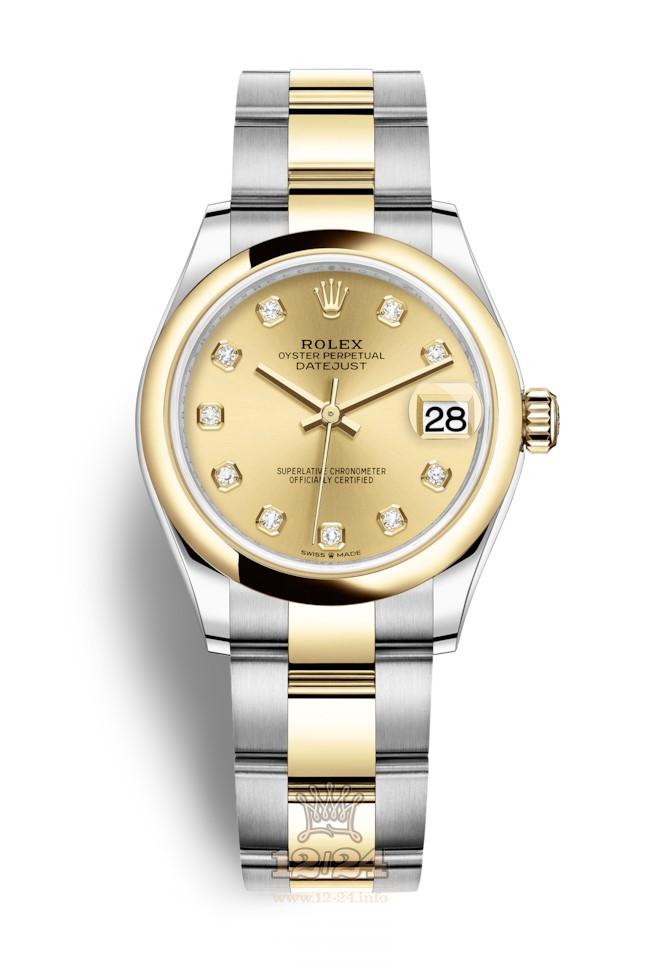 Rolex Datejust Watch 278243-0025 31 mm Stainless steel Yellow gold Case Yellow Dial