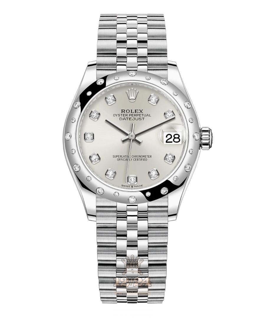 Rolex Datejust Watch 278344rbr-0032 31 mm Stainless steel White gold Case Silver Dial