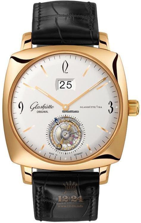 Glashutte Vintage Watch 1-94-12-01-01-04 41 mm Pink gold Case Silver Dial