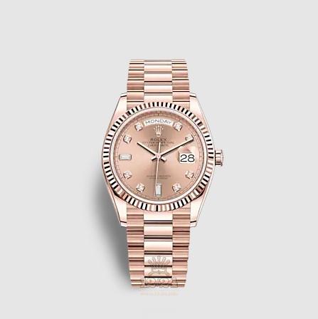 Rolex Day-Date Watch 128235-0009 36 mm Pink gold Case Pink Dial