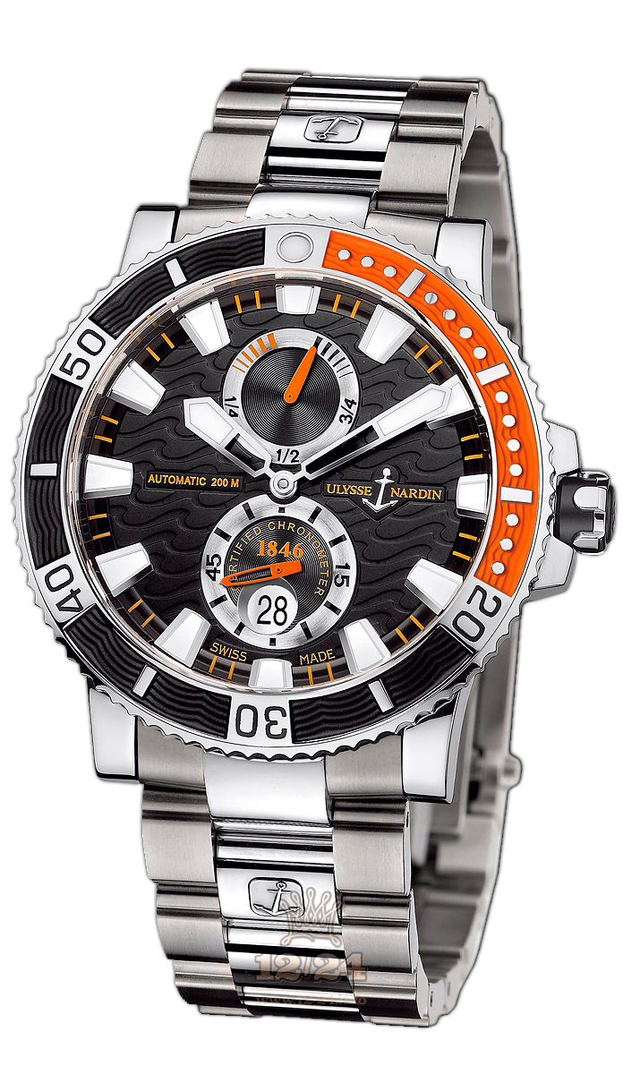 Ulysse Nardin Marine Watch 263-90-7M/92 45 mm Stainless steel Titanium Case Black Dial