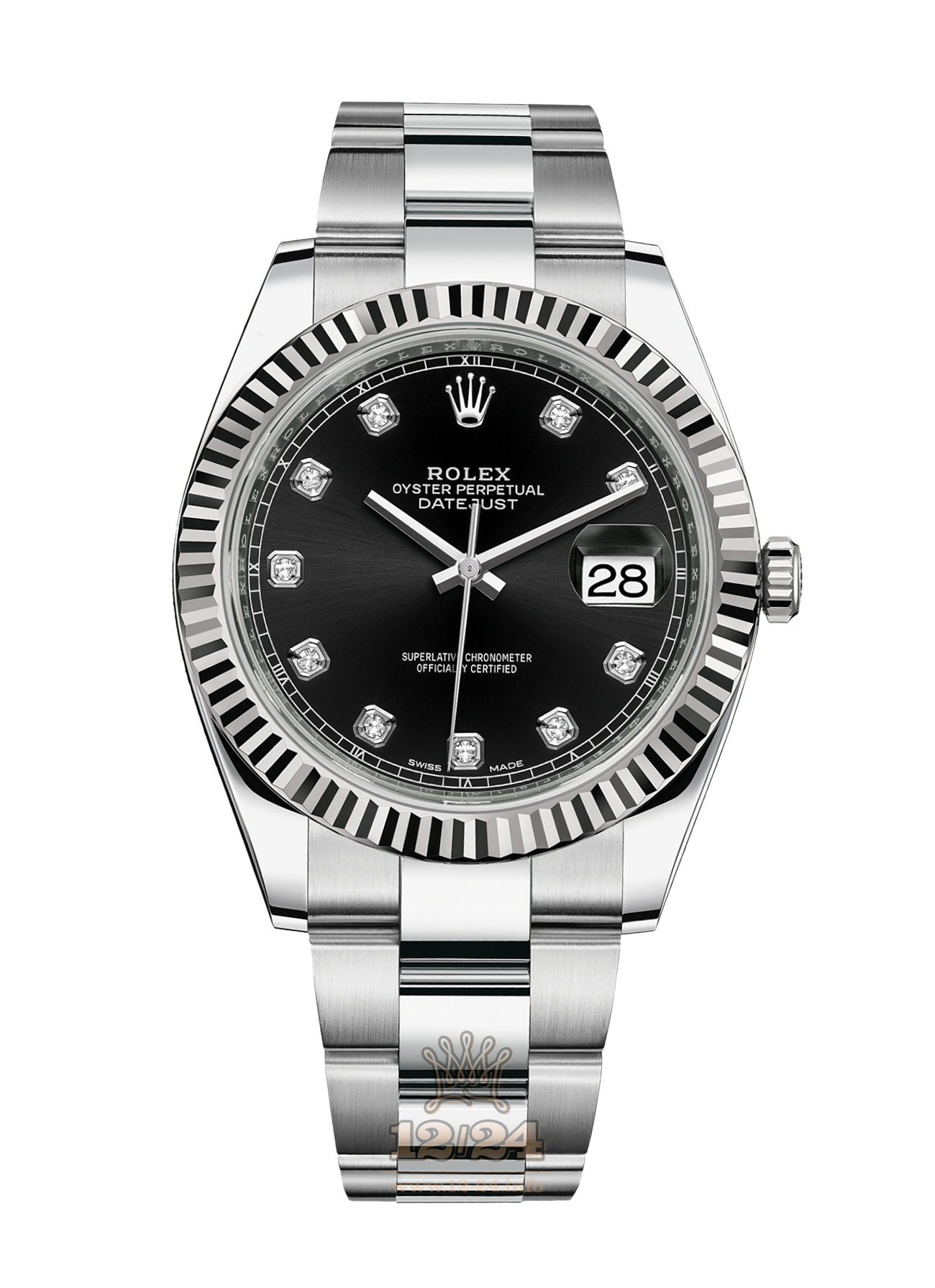 Rolex Datejust Watch 126334-0011 41 mm Steel / White gold Case Black Dial
