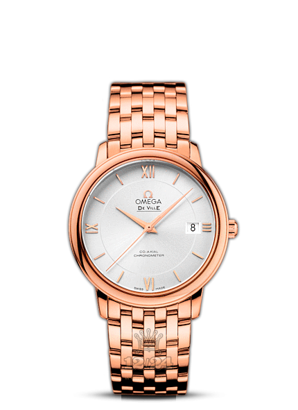 Omega Prestige Watch 424.50.37.20.02.001 37 mm Pink gold Case Silver Dial