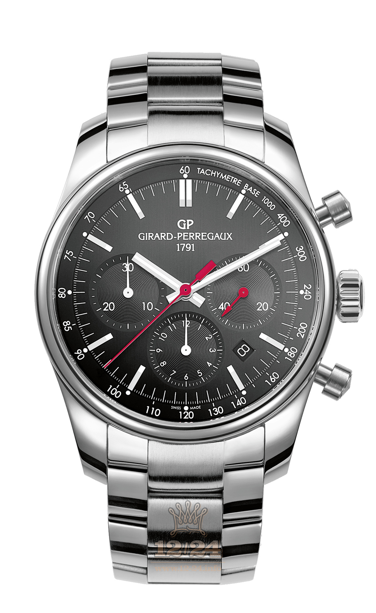 Girard Perregaux Competizione Watch 49590-11-611-11A Stainless steel Case Black Dial