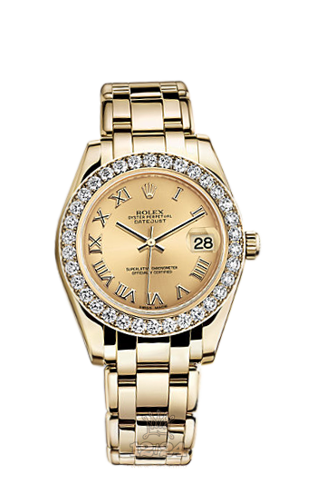Rolex Pearlmaster Watch 81298-0015 34 mm Yellow gold Case Golden Dial