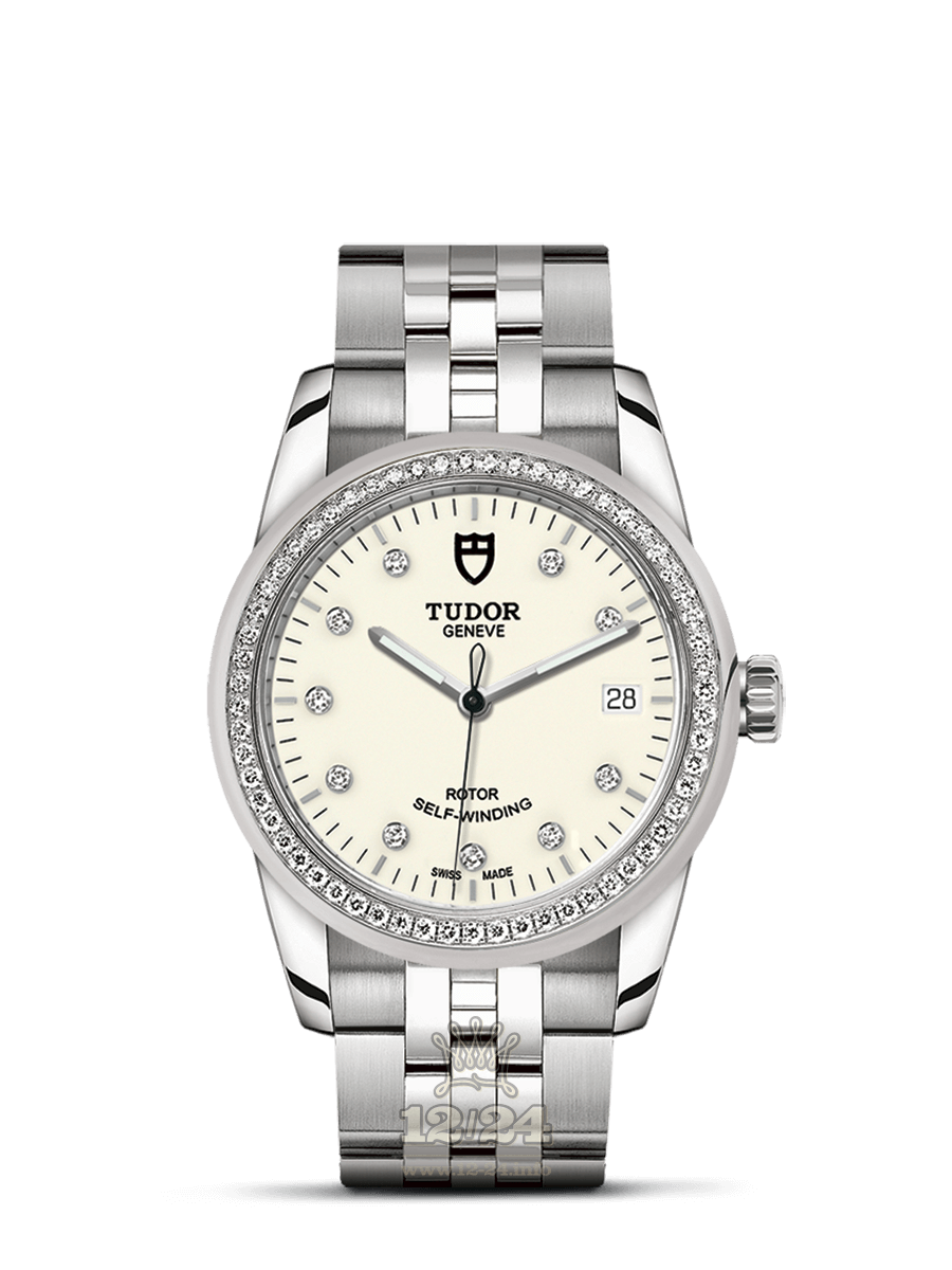 Tudor Glamour Watch M55020-0096 36 mm Stainless steel Case White Dial