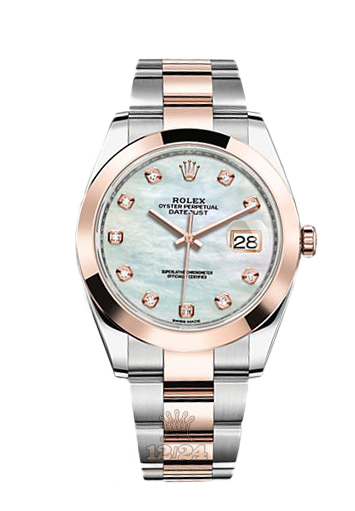 Rolex Datejust Watch 126301-0013 41 mm Steel / Pink gold Case White Dial