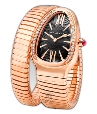 Bvlgari Serpenti Watch 101815 SPP35BGDG.1T 35 mm Pink gold Case Black Dial