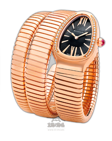 Bvlgari Serpenti Watch 102003 SPP35BGDG.2T/L 35 mm Pink gold Case Black Dial