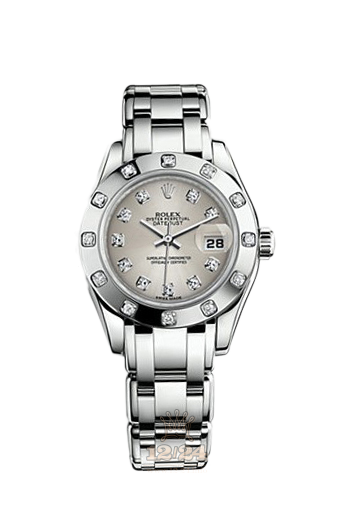Rolex Pearlmaster Watch 80319-0051 29 mm White gold Case Silver Dial