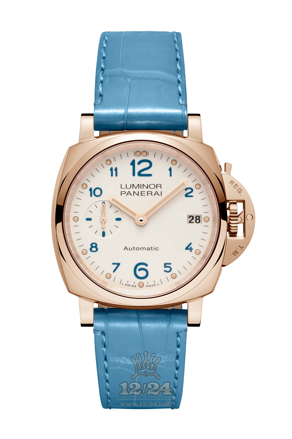 Panerai Luminor Due Watch PAM00756 38 mm Pink gold Case White Dial