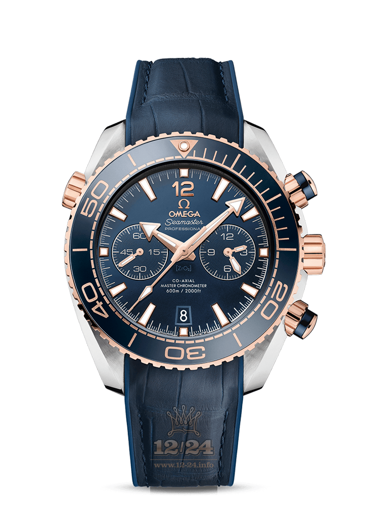 Omega Planet Ocean 600 M Watch 215.23.46.51.03.001 45 mm Steel / Pink gold Case Dark blue Dial