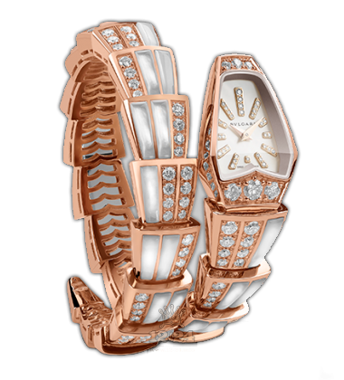 Bvlgari Serpenti Watch 102124 SPP26WGD1GD1W.1T 26 mm Pink gold Case White Dial