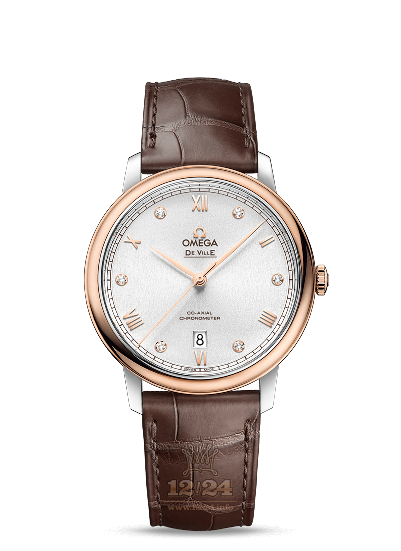 Omega De Ville Watch 424.23.40.20.52.001 40 mm Stainless steel Pink gold Case Silver Dial