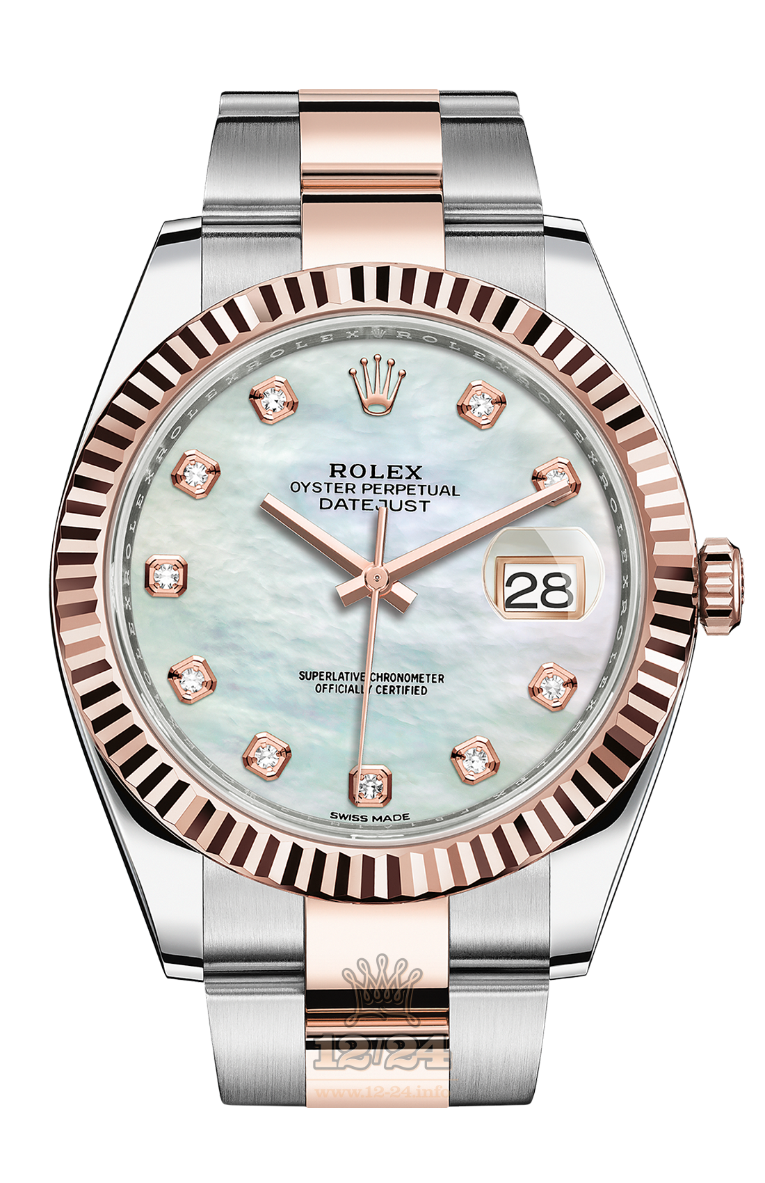 Rolex Datejust Watch 126331-0013 41 mm Steel / Pink gold Case White Blue Dial
