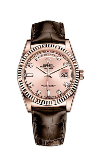 Rolex Day-Date Watch 118135-0062 36 mm Pink gold Case Pink Dial