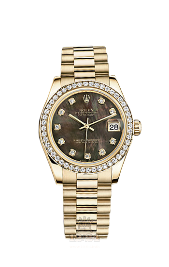Rolex Datejust Watch 178288-0045 31 mm Yellow gold Case Black Dial