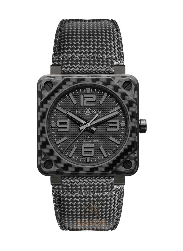 Bell & Ross Instruments Watch BR0192-CA-FIBER-PH 46 mm Carbon Case Black Dial