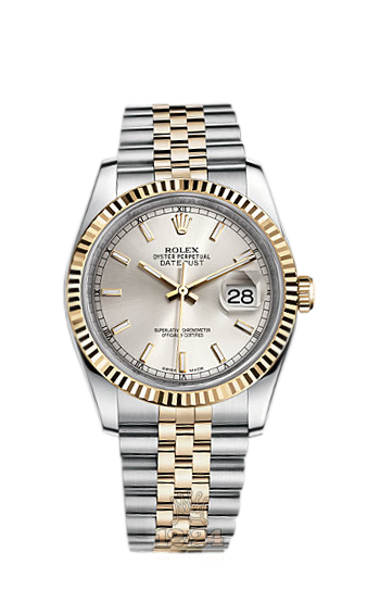 Rolex Datejust Watch 116233-0148 36 mm Steel / Yellow gold Case Silver Dial