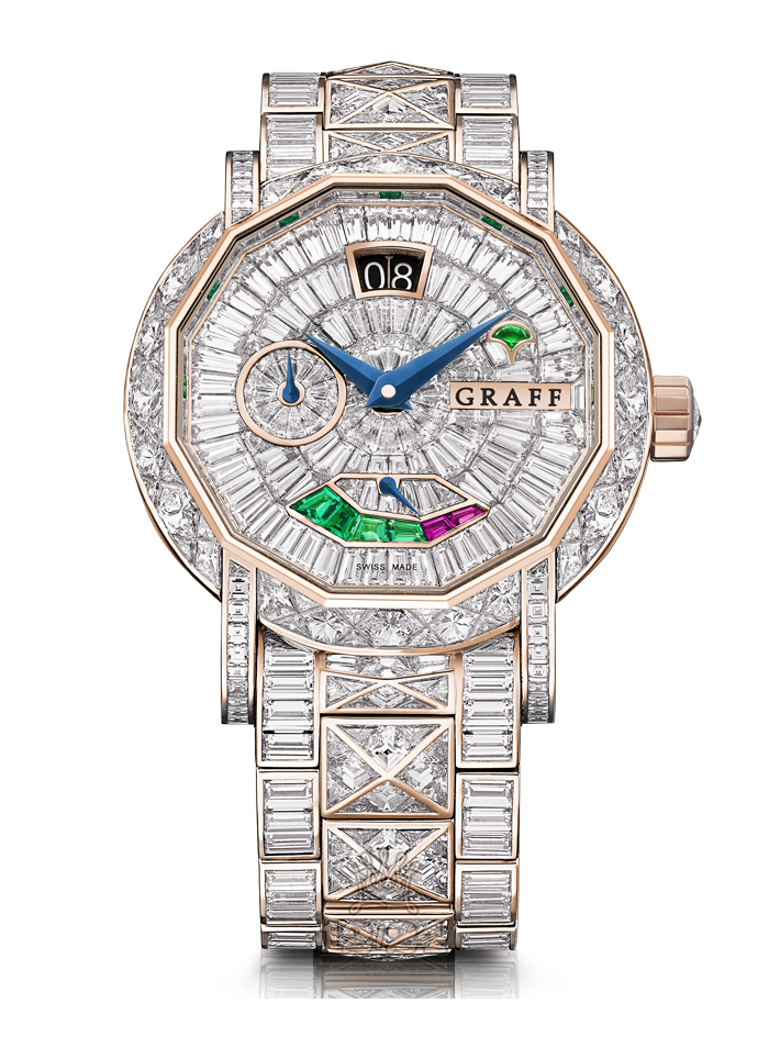 Graff GraffStar Watch GS45PGDDDD 45 mm Pink gold Case Silver Dial