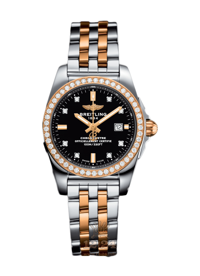 Breitling Galactic Watch C7234853|BE86|791C 29 mm Stainless steel Pink gold Case Black Dial