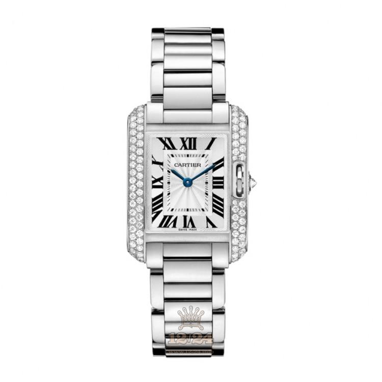 Cartier Tank Watch WT100008 30 mm White gold Case Silver Dial