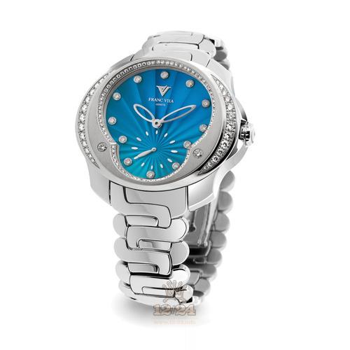 Franc Vila Tribute To Ladies Watch 80Q.SS.SP.BLE 41 mm Stainless steel Case Blue Dark blue Dial
