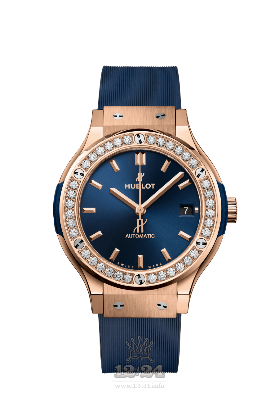 Hublot Classic Fusion Watch 565.OX.7180.RX.1204 38 mm Pink gold Case Dark blue Dial