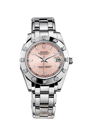 Rolex Pearlmaster Watch 81319-0031 34 mm White gold Case Pink Dial