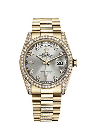 Rolex Day-Date Watch 118388-0022 36 mm Yellow gold Case Silver Dial