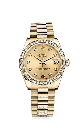 Rolex Datejust Watch 178288-0007 31 mm Yellow gold Case Golden Dial