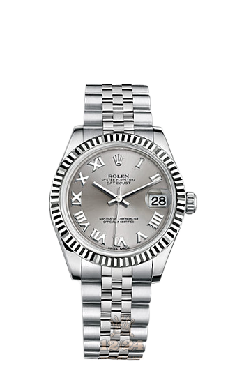 Rolex Datejust Watch 178274-0063 31 mm Steel / White gold Case Gray Dial